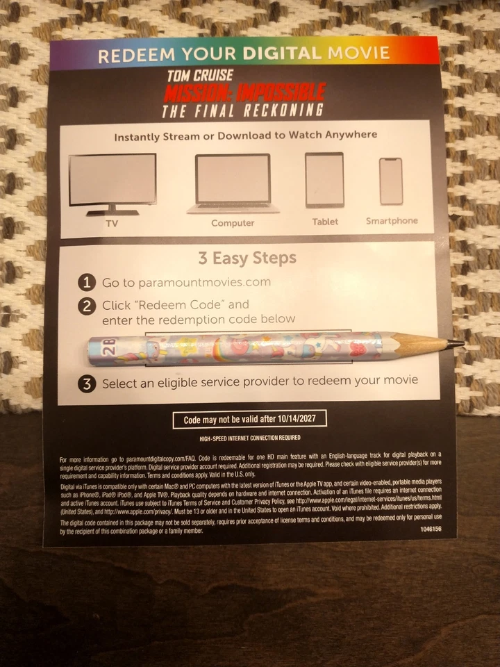 Mission: Impossible 8: The Final Reckoning  Please Read No 4k Disc No Case - Image 1 of 1