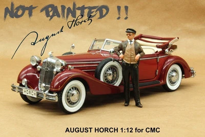 August HORCH Figura in resina 1:12 Horch 853 Cabriolet CMC HORCH NON VERNICIATA - Immagine 1 di 4