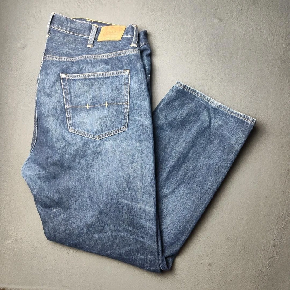 Polo Ralph Lauren Jeans Mens 44x32 Blue Authentic Dungarees Denim Straight Leg - Image 1 of 4
