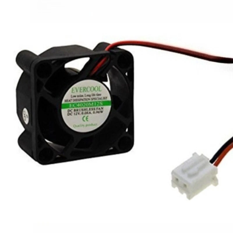 1pcs EverCool 4020 EC4020M12S 0.55A DC 12V Cooling Fan 2-Pin Plug 40x40x20mm - Image 1 of 3