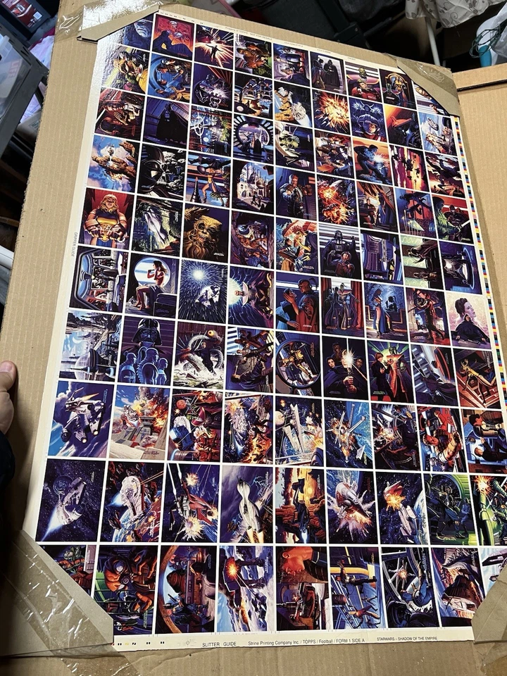 Лист из 90 карт Topps 1996 Star Wars Shadow of Empire Uncut Flat 27x40 - Изображение 1 из 3