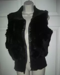 JENNYFER Gilet donna lussuoso nero in pelo di coniglio e maglia taglia 1X - Foto 1 di 11