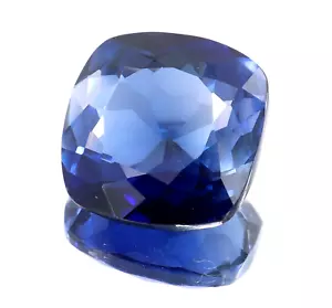 Piedra preciosa suelta corte cojín azul zafiro de Ceilán de 12,85 quilates con certificación natural - Imagen 1 de 4