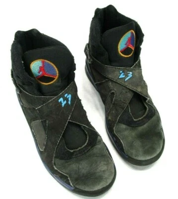 De colección 1993 Nike Air Jordan 8 VIII Aqua Negro Concord 151026 040 00 Talla 3 Juvenil Foto 1 de 4