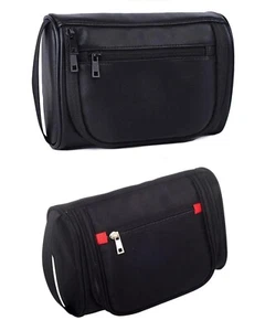 Men Waterproof Travel Toiletry Wash Bag Bathroom Leather Business Shaving Bag - Picture 1 of 26