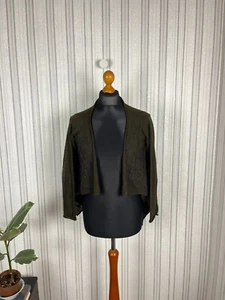 Sarah Pacini Brown Mesh Knit Mohair Mix Open Cardigan One Size - Picture 1 of 8