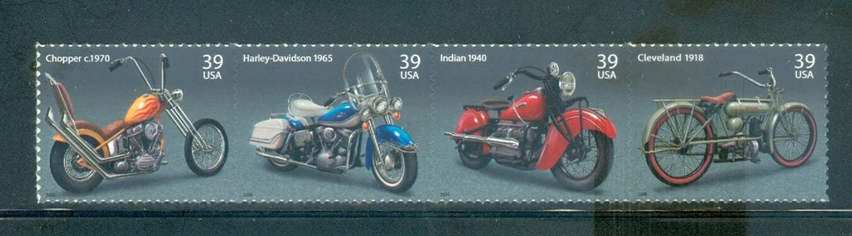 US Scott 4085-4088 American Motorcycles, Strip/4, Mint NH - Image 1 of 1
