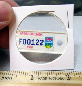 1986 British Columbia Canada F00122 Mini License Plate tag key chain War Amps - Picture 1 of 2