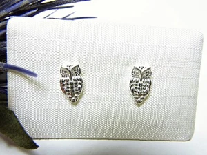 SCHMUCK-STCK OHRRINGE 925 SILBER NEU STECKER EULE - Picture 1 of 1