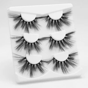 3 Pairs 3D False Eyelashes Mink Wispy Cross Long Thick Fake Eye Lashes Party - Picture 1 of 6