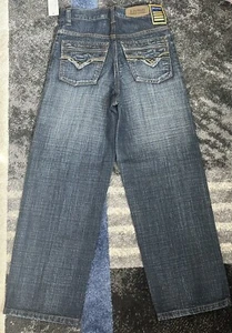 NWT Eddie Domani Gold Label Jeans Boys Sz 10 Blue Acid Tint Style 268B - Picture 1 of 7