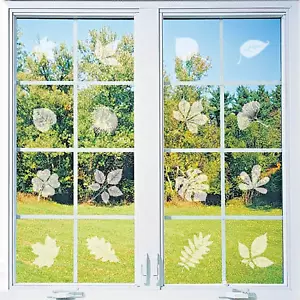 Window Decals for Bird Strikes,52 Pieces Large Leaf Shape anti Collision Window - Picture 1 of 7