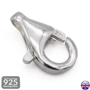 925 Sterling Silver Lobster Claw Clasp  Trigger 7 9 10 12mm Jewellery Findings - Picture 1 of 6