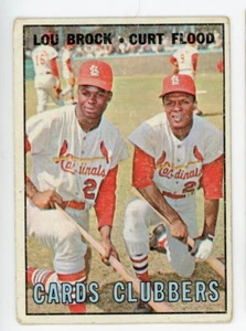 1967 Topps Cards Clubbers #63 Lou Brock Curt Flood St. Louis Cardinals - Picture 1 of 2