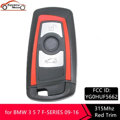 for BMW 3 5 7 F-SERIES 09-16 SMART KEYLESS REMOTE FOB YG0HUF5662 Red Trim 315MHZ - Image 1 of 4
