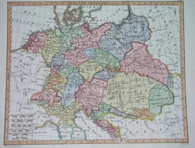1806 ORIGINAL map POLAND HUNGARY BOHEMIA CROATIA SLOVENIA HOLLAND ITALY NAPOLEON - Image 1 of 4