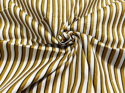 Indian All Striped Cotton Fabric Hand-Dyed Dressmaking Sewing Women's Fabrics US - Image 1 of 4