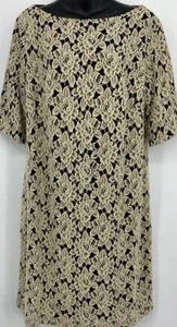 Coldwater Creek Womens Shift Dress Floral Lace Cream Black Plus Size 18 NEW NWT - Picture 1 of 9