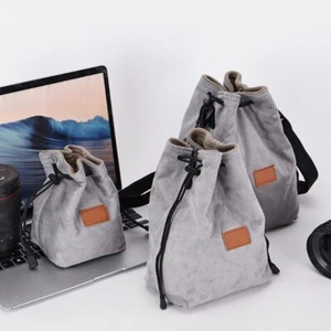 Camera Case Drawstring Bag Vintage DSLR Camera Bag Soft Lens Case with Strap - Picture 1 of 18