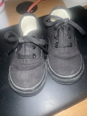 Vans Auténticas Tenis Negras de Lona con Cordones Bebé Niños Pequeños Infantiles Zapatos 5.5 Foto 1 de 4