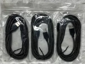 iPhone USB Cable Braided Cord 3 pack 6 7 8 11 12 13 14 X XR SE USA Seller - Picture 1 of 3