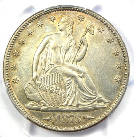 1873 Seated Liberty Half Dollar 50C Arrows - Certified PCGS AU Details - Rare! Cover