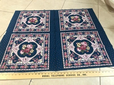 Wamsutta FABRIC~4 Pillow Panels~ Beautiful Roses - Image 1 of 2