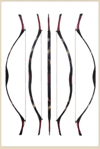 Embroidery Recurve Bow Mongolian Hunting Longbow Archey Horsebow Left Right Hand - Picture 1 of 11