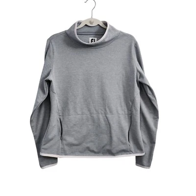 FootJoy Sudadera Mujer Gris Medio Golf Capa Media Capucha Pullover Cepillo Trasero Foto 1 de 4