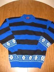 BINGO SPORTS stripes & diamonds med 1980s sweater vtg ski Magic Duke - Picture 1 of 1