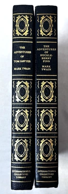 The Adventures of Tom Sawyer & Huck Finn Mark Twain International Collectors HC - Image 1 of 4