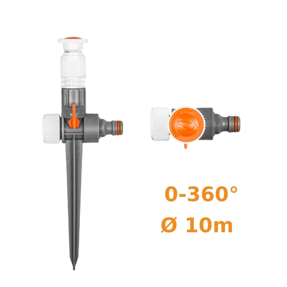 Gartensprenger Kreisregner Rasensprenger Sprinkler Sektorenregner Bodenspieß - Bild 1 von 1