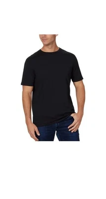 Мужская футболка Calvin Klein минимальный логотип CK вырез лодочкой черная на черной полосе размер S-XL - Изображение 1 из 4