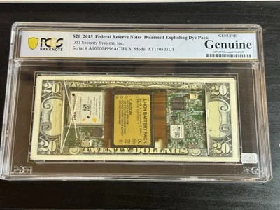 2015 $20 FRN Disarmed Exploding Dye Pack PCGS Genuine Bank Robbery RARE - Image 1 of 4