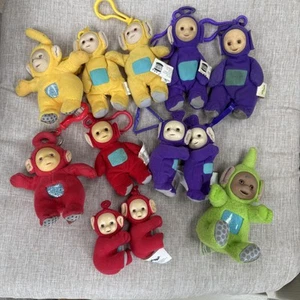 Vintage Teletubbies Plush Keychain Lot 1998 2000 Burger King McDonald's 11 - Picture 1 of 14