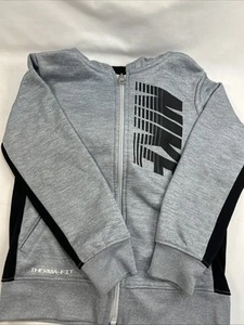 Nike Boys 2 Piece Zip Up Hoodie Track Suit Sweatpants Size 6 NWT Gray Therma-fit - Picture 1 of 10