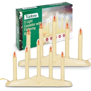 Candelabro de Navidad Tupkee velas eléctricas para ventana - con bombillas parpadeantes - Imagen 1 de 8