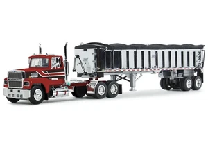 Ford LTL 9000 Day Cab with East End Dump Trailer Red and Black 1/64 Diecast Mode - Picture 1 of 3