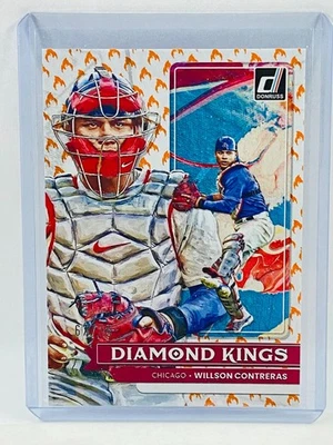 2022 Panini Donruss Wilson Contreras Diamond Kings On Fire Emoji #67/75 - Image 1 of 2