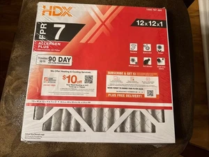 12 In. X 12 In. X 1 In. Allergen plus Pleated Air Filter FPR 7, MERV 11 - Picture 1 of 2