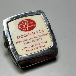 Vintage Magnetic Metal Paper Clip Heavy Duty Clamp Stockton Farm Credit Calif - Picture 1 of 7
