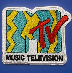 🔥RARE 1980’s Style MTV MUSIC TELEVISION EMBROIDERED IRON-ON PATCH Video TV 80’s - Picture 1 of 5