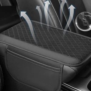 Car Truck Leather Armrest Mat Cushion Cover Center Console Box Pad Mat Pocket - Bild 1 von 6
