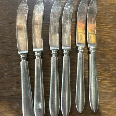 Juego de 6 cuchillos de frutas antiguos de 1800 Meriden Cutlery Company  Foto 1 de 4