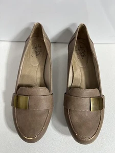 Life Stride Soft System Shoes Slip On Size 7.5 M Womens Brown Comfortable Buckle - Picture 1 of 14