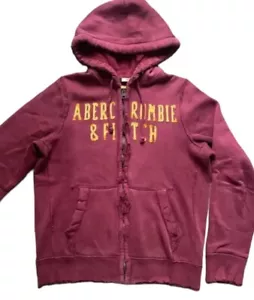 Vintage Abercrombie & Fitch Muscle Fit Hoodie Jacke durchgehender Reißverschluss abgenutzt Herren Large - Bild 1 von 8