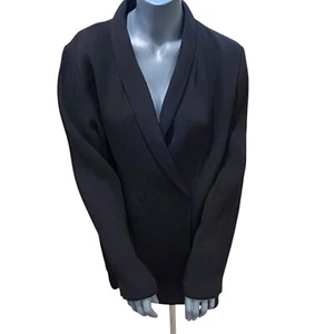 NEW Eileen Fisher Lightweight Silk Sponge Straight Blazer Black Large L NWT - Picture 1 of 16