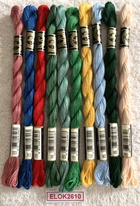 DMC Perle Cotton Size 5 Thread 10 Skeins Assorted Colors Solid No Duplicates New - Picture 1 of 8
