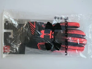 Under Armour UA F6 Football Gloves Black Orange Skill Players Gluegrip Men's M - Picture 1 of 10