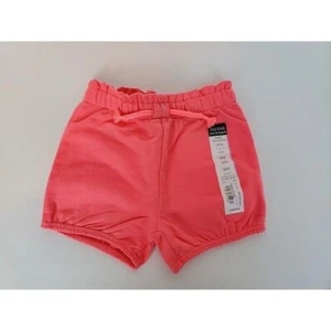 Okie Dokie Infant Baby Girl Pull-On Elastic Waist Summer Coral Splash Shorts 9M - Picture 1 of 3